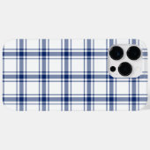 Coques Case-Mate iPhone Plaid Nautique Bleu et Blanc (Verso (horizontal))