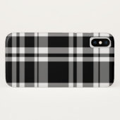 Coques Case-Mate iPhone plaid noir blanc tartan classique (Dos (Horizontal))