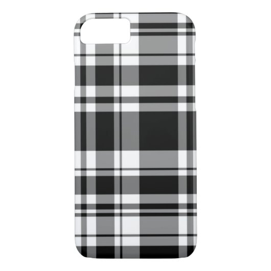 Coques Case-Mate iPhone plaid noir blanc tartan classique (Dos)