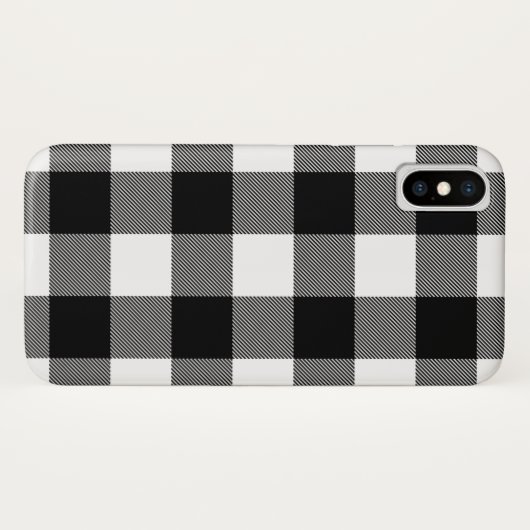 Coques Case-Mate iPhone Plaid noir et blanc (Dos (Horizontal))