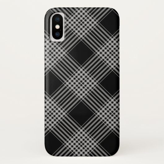 Coques Case-Mate iPhone Plaid noir et blanc (Dos)