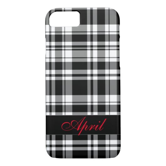 Coques Case-Mate iPhone Plaid noir et blanc (Dos)