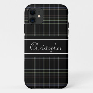 Coque Case-Mate Pour iPhone Plaid noir personnalisé