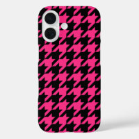 Plaid pied de poule rose et noir
