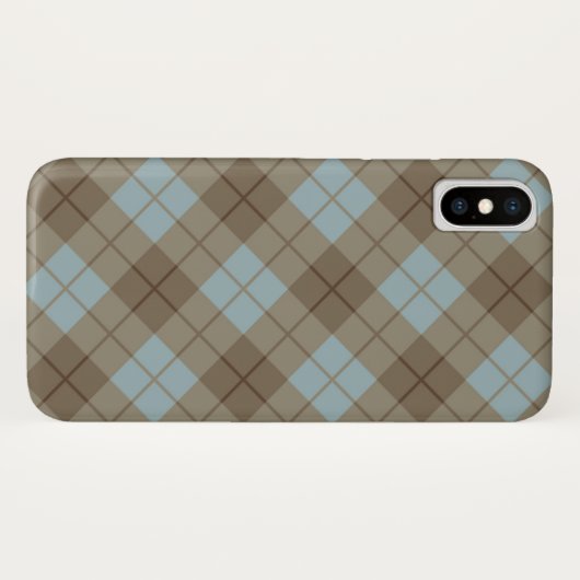 Coques Case-Mate iPhone Plaid polarisé dans le bleu et le brun (Dos (Horizontal))