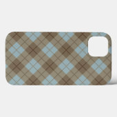 Coques Case-Mate iPhone Plaid polarisé dans le bleu et le brun (Verso (horizontal))