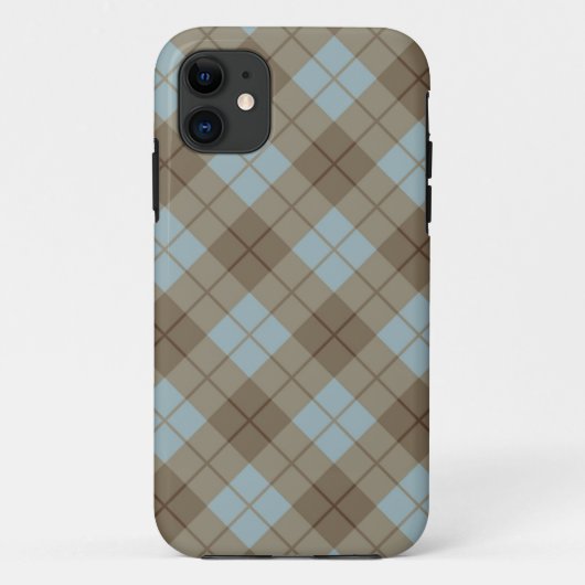 Coques Case-Mate iPhone Plaid polarisé dans le bleu et le brun (Dos)