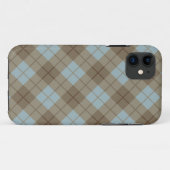 Coques Case-Mate iPhone Plaid polarisé dans le bleu et le brun (Dos (Horizontal))
