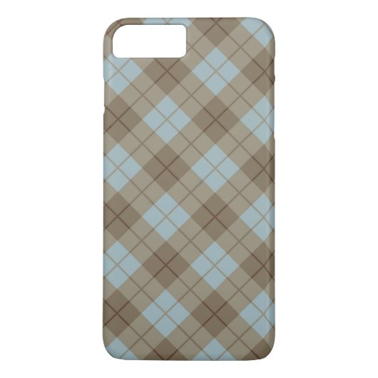 Coques Case-Mate iPhone Plaid polarisé dans le bleu et le brun (Dos)