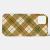 Coques Case-Mate iPhone Plaid polarisé en or avec la rayure verte (Verso (horizontal))