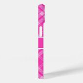 Coques Case-Mate iPhone Plaid rose doux sur un monogramme cardiaque (Verso / Droite)