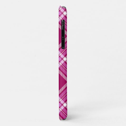 Coques Case-Mate iPhone Plaid rose et blanc (Dos/Gauche)