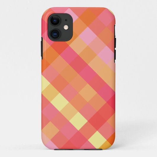 Coques Case-Mate iPhone Plaid rose et orange (Dos)