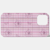 Coques Case-Mate iPhone Plaid rose pink  (Verso (horizontal))