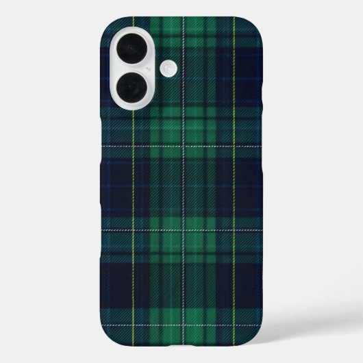 Coques Case-Mate iPhone Plaid Tartan vert et bleu (Verso)