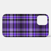 Coques Case-Mate iPhone Plaid violet et noir (Verso (horizontal))