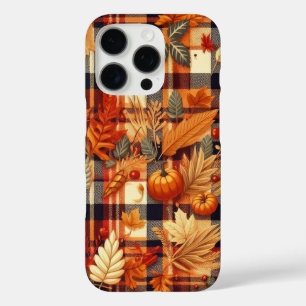 Coques iPhone 16 Pro Plaids d'automne citrouille Maple Feuille
