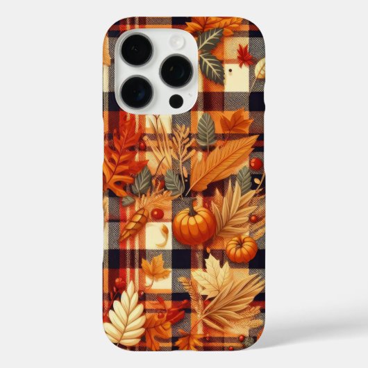 Coques Case-Mate iPhone Plaids d'automne citrouille Maple Feuille (Verso)