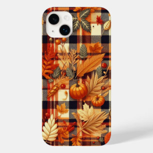 Coque Pour iPhone 14 Plus Plaids d'automne citrouille Maple Feuille