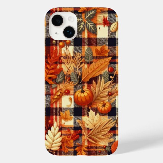 Coques Case-Mate iPhone Plaids d'automne citrouille Maple Feuille (Verso)