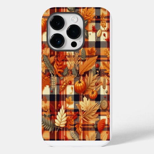 Coques Case-Mate iPhone Plaids d'automne citrouille Maple Feuille (Verso)