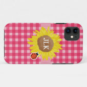 Coques Case-Mate iPhone Plaids roses de style campagnard, tournesol, cocci (Dos (Horizontal))