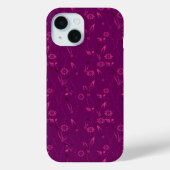 Coques Case-Mate iPhone Plain floral pattern retro burgundy (Verso)