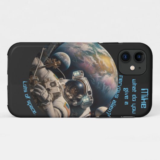 Coques Case-Mate iPhone Plaisanterie astronaute personnalisable (Dos (Horizontal))
