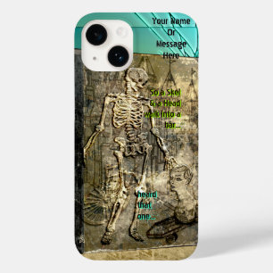 Coque Pour iPhone 14 Plaisanteries Grungy Skeleton (Personnalisées)
