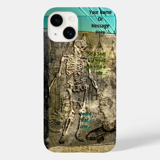 Coques Case-Mate iPhone Plaisanteries Grungy Skeleton (Personnalisées) (Verso)