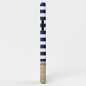 Coques Case-Mate iPhone Plaisir Personnalisé Marine Bleu Blancs Faux Jute  (Dos/Droite)