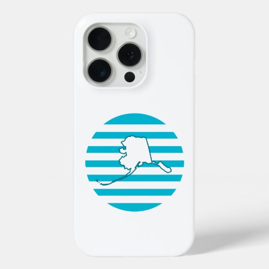 Coques Case-Mate iPhone Plan de l'Alaska Cercle bleu rétro (Verso)