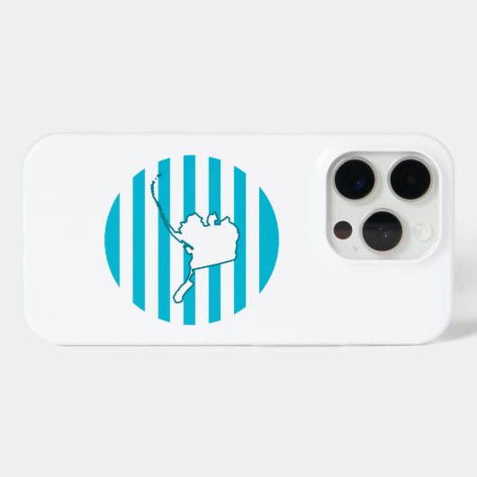 Coques Case-Mate iPhone Plan de l'Alaska Cercle bleu rétro (Verso (horizontal))