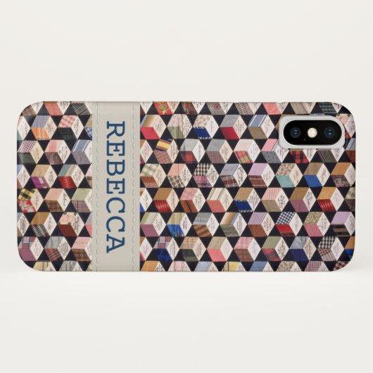 Coques Case-Mate iPhone Planche | Antique Tuming Blocks Patchwork (Dos (Horizontal))