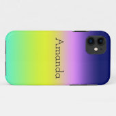 Coques Case-Mate iPhone Planche de couleurs d'été Ombre violet jaune vert  (Dos (Horizontal))