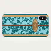 Coques Case-Mate iPhone Planche de surf en bois de monogramme de Faux (Dos (Horizontal))