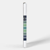 Coques Case-Mate iPhone Planche de surf rayée bleu et vert rétro (Verso / Droite)