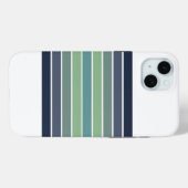 Coques Case-Mate iPhone Planche de surf rayée bleu et vert rétro (Verso (horizontal))