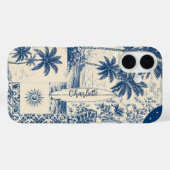 Coques Case-Mate iPhone Planche de surf tropicale bleue (Verso (horizontal))