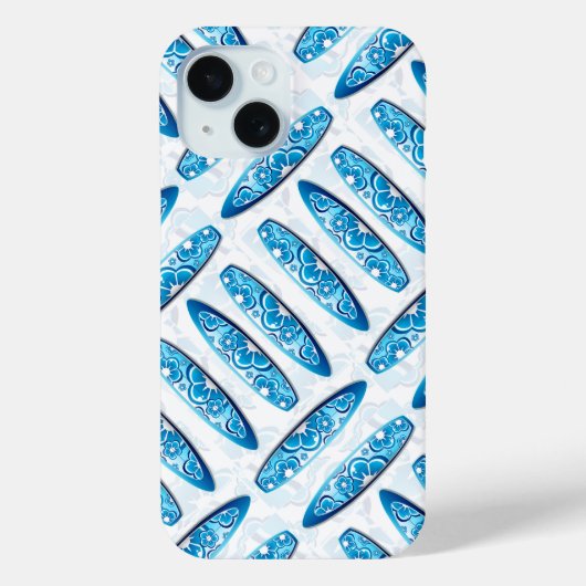 Coques Case-Mate iPhone Planches de surf motif bleu (Verso)