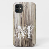 Coques Case-Mate iPhone Planches en bois rustique avec chic Monogram Otter (Dos)