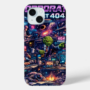 Coque Pour iPhone 15 Planète d'entreprise 404 Bureau spatial rétro-futu