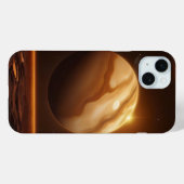 Coques Case-Mate iPhone Planète Dorée 🪐 Élégance Cosmique (Verso (horizontal))