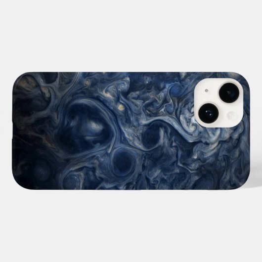 Coques Case-Mate iPhone Planète Jupiter Blues Blue White Juno Cam Swirling (Verso (horizontal))