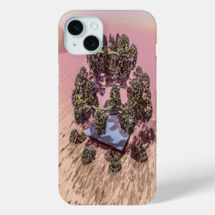 Coque iPhone 15 Mini Planète Mars. Aube