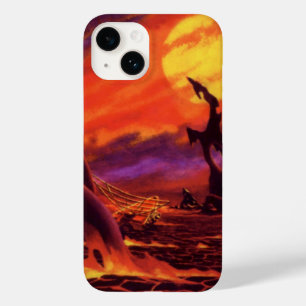 Coques Pour iPhone Planète volcanique de science-fiction vintage avec