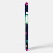 Coques Case-Mate iPhone Planètes de galaxie spatiale bleu néon et violet (Verso / Gauche)