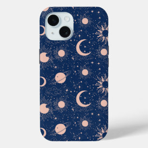 Coque Pour iPhone 15 Planètes et étoiles Motif
