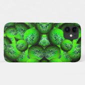 Coques Case-Mate iPhone Planètes vertes au néon - motif en optique 3D (Dos (Horizontal))