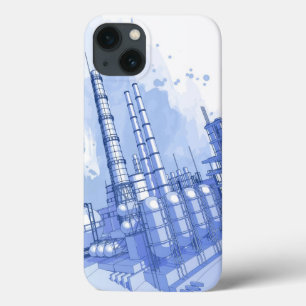 Etui iPhone 13 Plante chimique et arrière - plan aquarelle